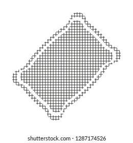 Sign pillow, black on a white background, squares, vector
