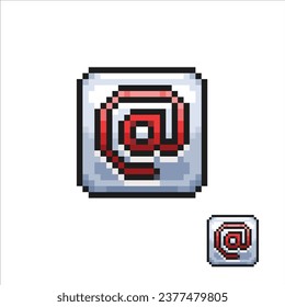 at sign in pixel art style