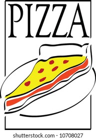 A sign for pizza vector