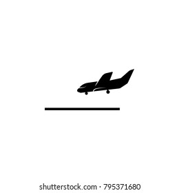 sign plane lands icon. Element of airport icons. Premium quality graphic design icon. Signs, outline symbols collection icon for websites, web design, mobile app on white background