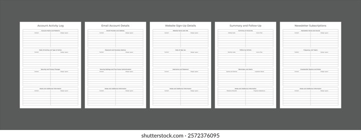 Sign Up Planning Page provide an organized amp manage your account details Sign In Note Template