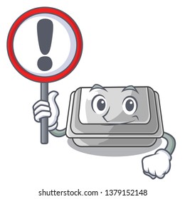 With sign plastic box isolated in the cartoon