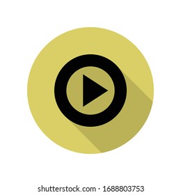 sign for play in a circle long shadow icon. Simple glyph, flat vector of web icons for ui and ux, website or mobile application