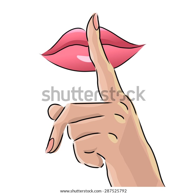 Sign Please Keep Quiet Mouth Hand Stock Vector (Royalty Free) 287525792 ...