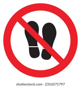 Sign please take off your shoes, vector design of prohibited sign footwear