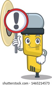 With sign pneumatic sander in the mascot shape