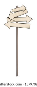 Sign, pointing various directions, vector illustration