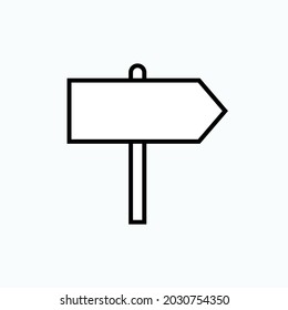 Sign Pole Icon. Direction Board Symbol  - Vector.