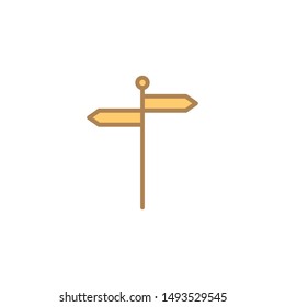 Sign Post Colorful Icon Vector Illustration Eps