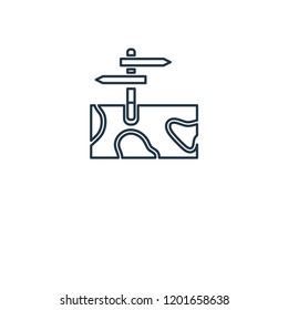 Sign Post concept line icon. Linear Sign Post concept outline symbol design. This simple element illustration can be used for web and mobile UI/UX.