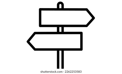 Firma el mensaje para indicar el icono de la ruta. Gráfica vectorial plana.