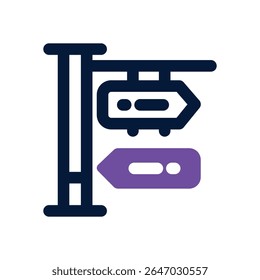 sign post duotone icon. Sleek and modern vector icon for websites, mobile apps, marketing materials, and corporate design. Fully scalable and ready to use.