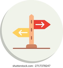 Icono de estilo de círculo plano de poste de signo