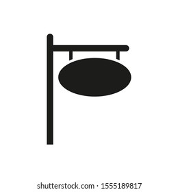 Sign post with hanging sign vector icon