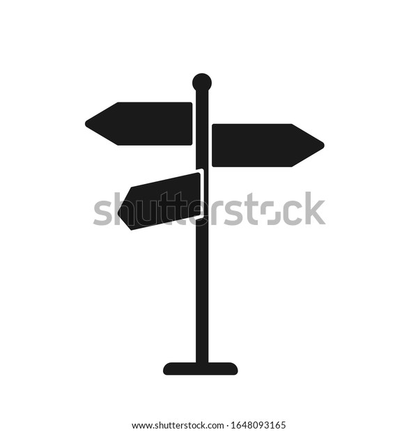 sign post icon. crossroad sign. Flat\
vector illustration pointer icon on white\
background.