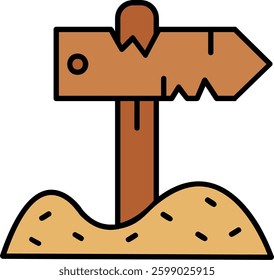 Sign post Line vector Icon Design