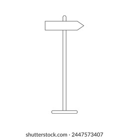 Sign post liner style icon vector, sign post vector outline icon isolated on white background. Direction board simple line vector icon. Vector illustration. Eps file 200.