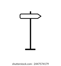 Sign post liner style icon vector, sign post vector outline icon isolated on white background. Direction board simple line vector icon. Vector illustration. Eps file 201.