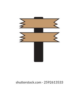 sign post logo icon illustration flat
