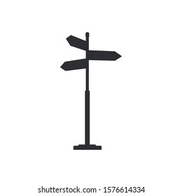 Sign post web icon isolated on white background. Vector illustration.
