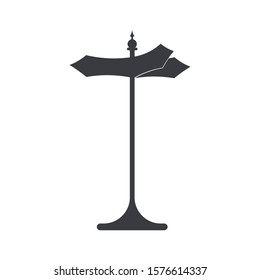 Sign post web icon isolated on white background. Vector illustration.