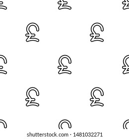 Sign pound seamless pattern. White and black coin with pound sign. Abstract geometric shape texture. Design template for wallpaper,wrapping, textile. Vector Illustration