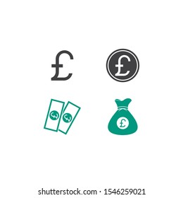 Sign of pound sterling vector icon illustration design 