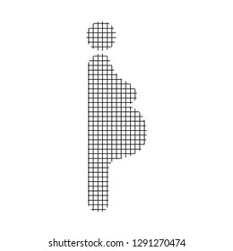 Sign pregnant woman, black on a white background, squares, vector