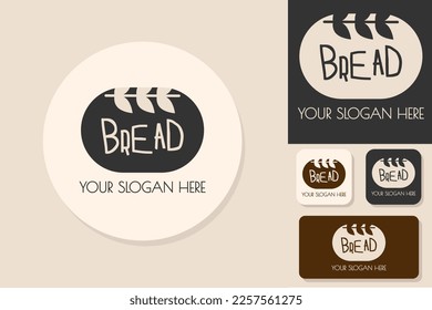Sign of premium quality bakery products.Vector icon of fresh bun, wheat, with text. Bakery shop or bakery logo design