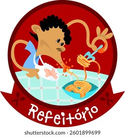 sign for preschool - Illustrated dining room - refeitório in portuguese
