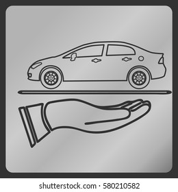 sign presented - car sales. Car Rental Symbol