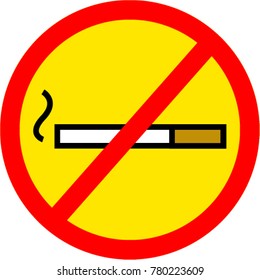 Sign for printing Banning Smoking Vector