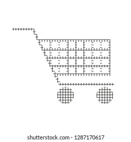 Sign product cart, black on a white background, squares, vector