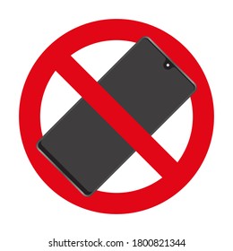 sign of prohibited bring a smartphone - flat vector icon for apps or websites