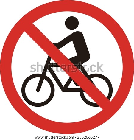 A sign prohibiting bicycles. Simple silhouette illustration.