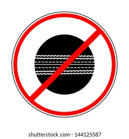 sign prohibiting cricket ball