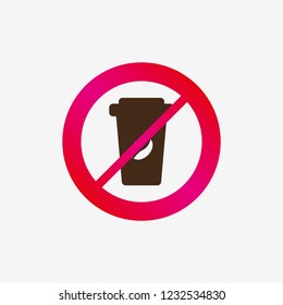 Sign prohibiting drinking coffee. Vector graphics.