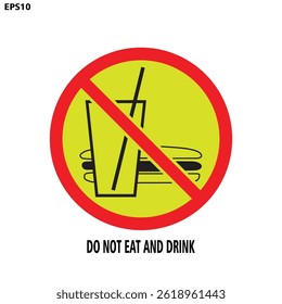 sign prohibiting eating and drinking, icon vector illustration