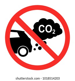 sign prohibiting emissions carbon dioxide. isolated on white background. flat style trend modern logo design vector illustration