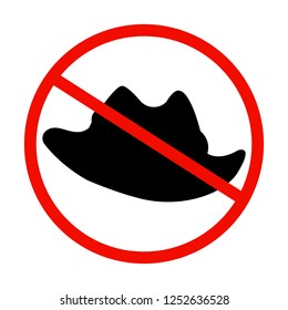 A sign prohibiting a hat. Cap in the red circle. Vector illustration.