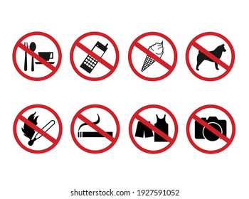 a sign prohibiting the introduction of various items into a particular institution isolated on a white background