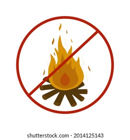 sign prohibiting making a fire on a white background