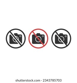 Sign Prohibiting Photography. Icon Set Vector Design.