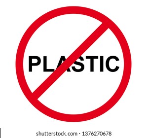 Sign prohibiting plastic. vector illustration.plastic failure
