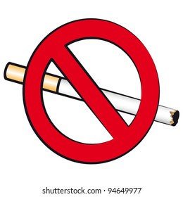 The sign prohibiting smoking