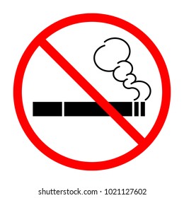 Sign prohibiting Smoking cigarettes, tobacco. Vector illustration.