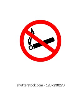 Sign prohibiting smoking on a white background