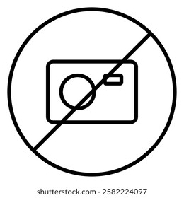 Sign prohibiting taking pictures or bringing cameras