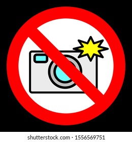 Sign prohibiting use of camera. Vector illustration.