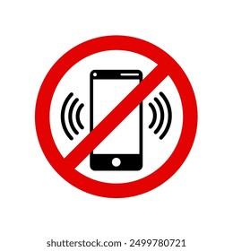 Sign prohibiting the use of cell phones - vector illustration, icon	